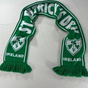 Green St. Patrick's Day Ireland Soccer Style Scarf 60” Long